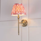 Lille Wall Light In Antique Brass With Coral Pink Shade 118109