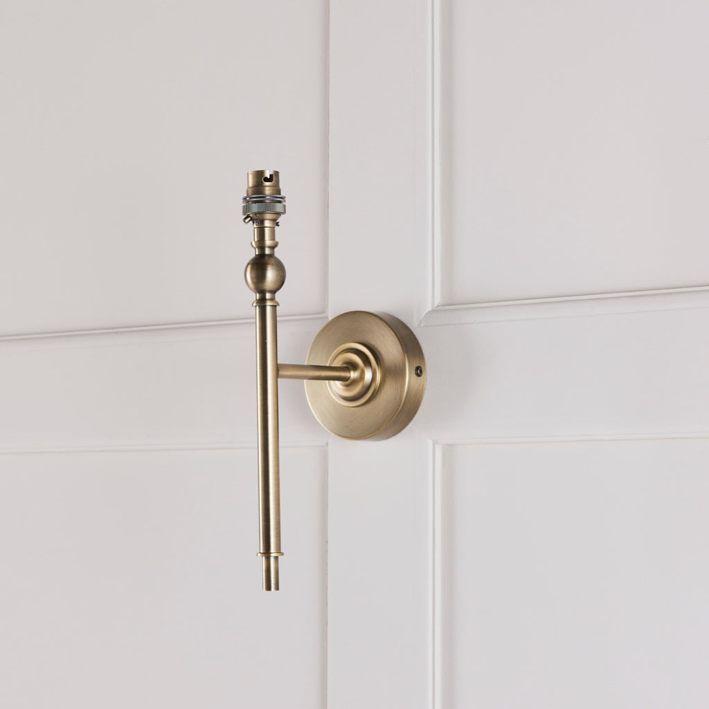 Lille Wall Light In Antique Brass With Coral Pink Shade 118109