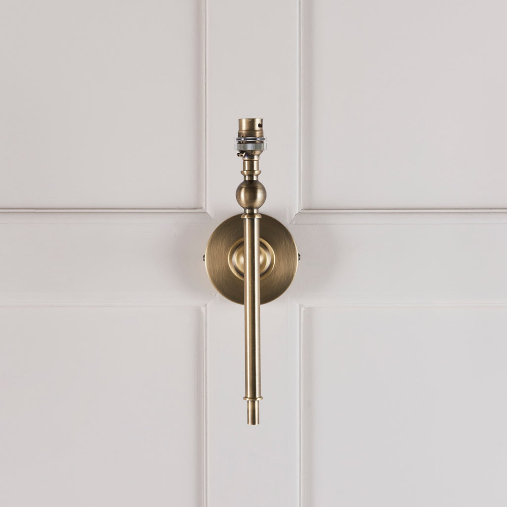 Lille Wall Light In Antique Brass With Coral Pink Shade 118109