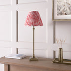 Lille Table Lamp In Antique Brass With Coral Pink Shade 118139