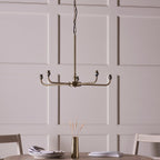 Lille 5 Light Ceiling Pendant Light In Antique Brass With Coral Pink Shades 118045