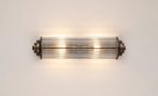 Pillar 2 Light Bathroom Wall Light In Bronze And Clear Glass Rods IP44 G9