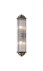 Pillar 2 Light Bathroom Wall Light In Bronze And Clear Glass Rods IP44 G9