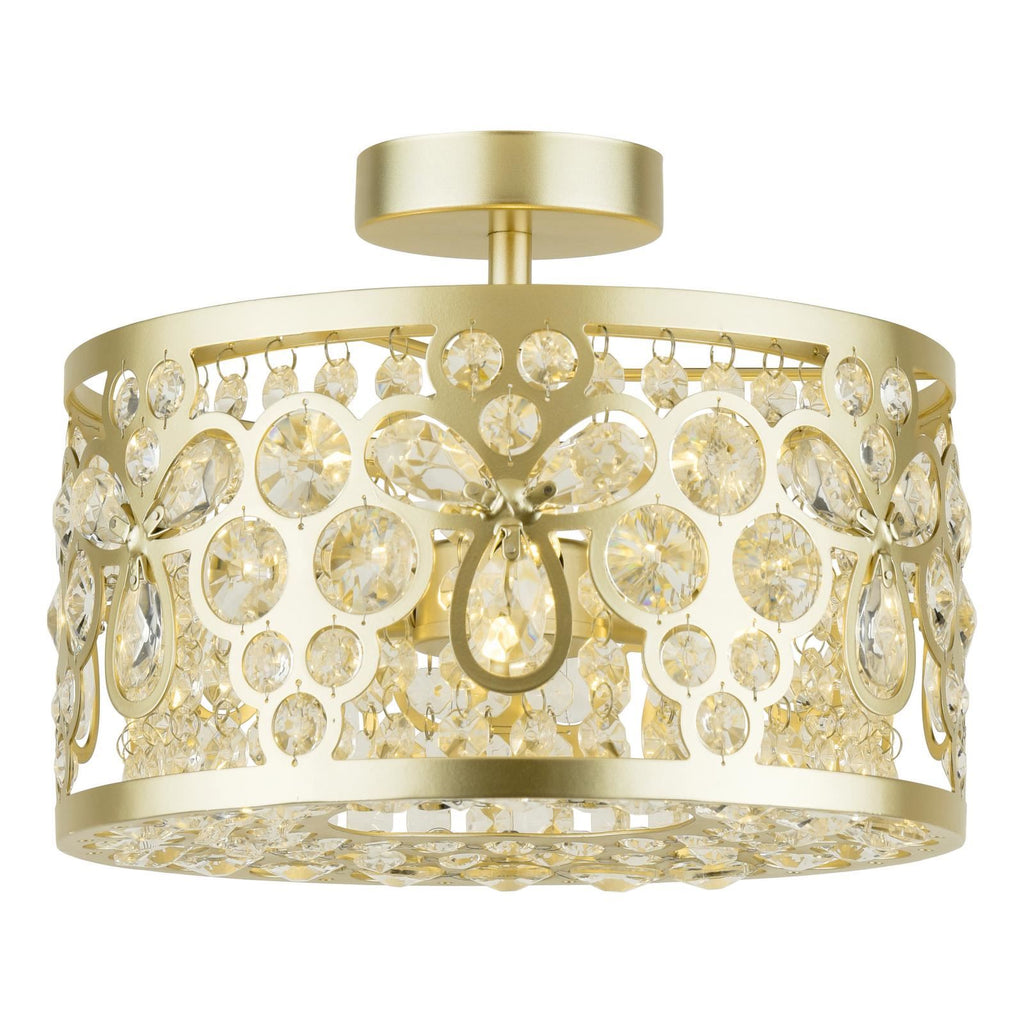 Laura Ashley Tilbrook 3 Light Flush Matt Champagne and Crystal LA3756710-Q