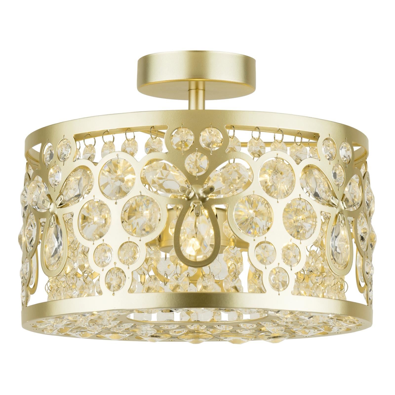Laura Ashley Tilbrook 3 Light Flush Matt Champagne and Crystal LA3756710-Q