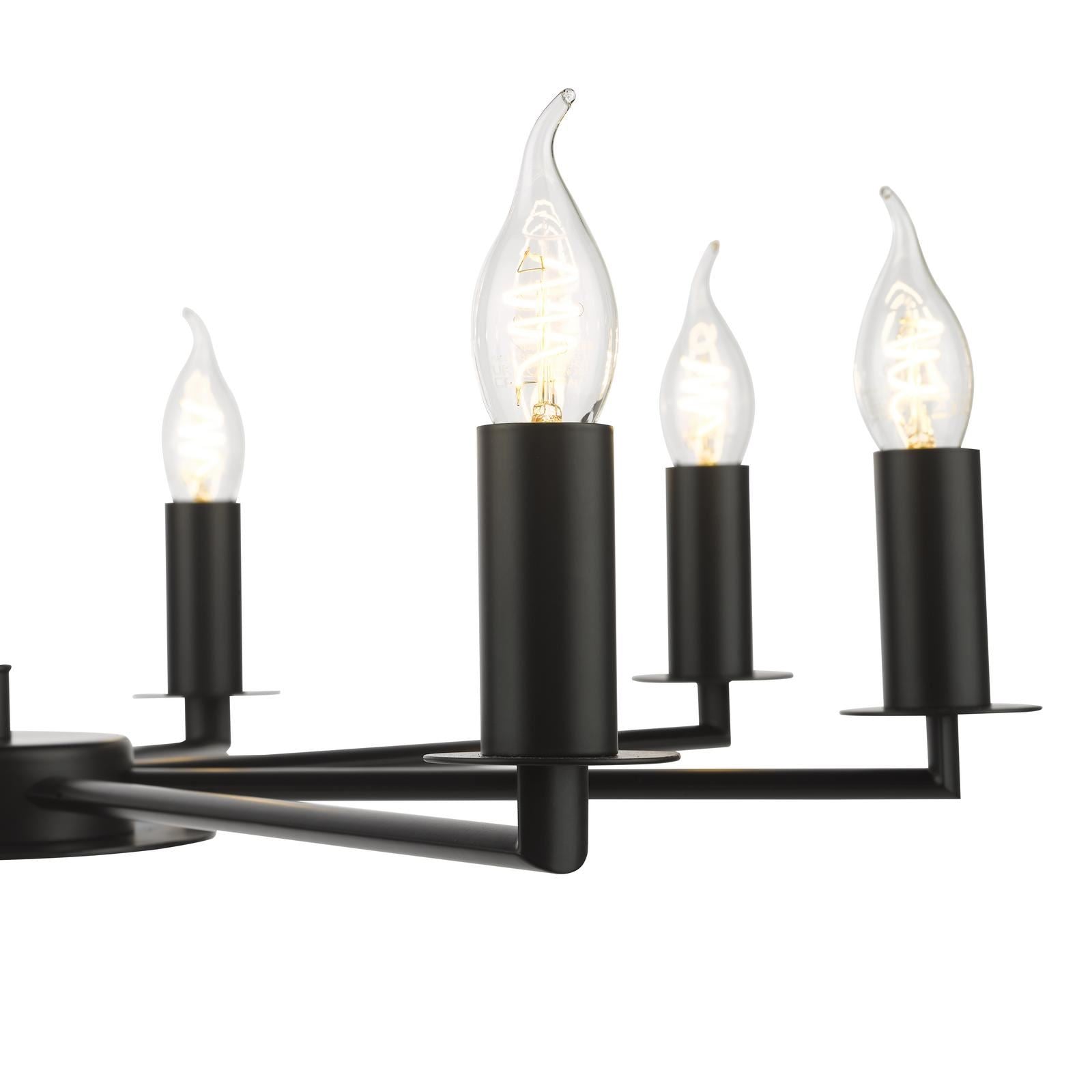 Tyler 8 Light Armed Pendant Matt Black Fitting Only TYL0822