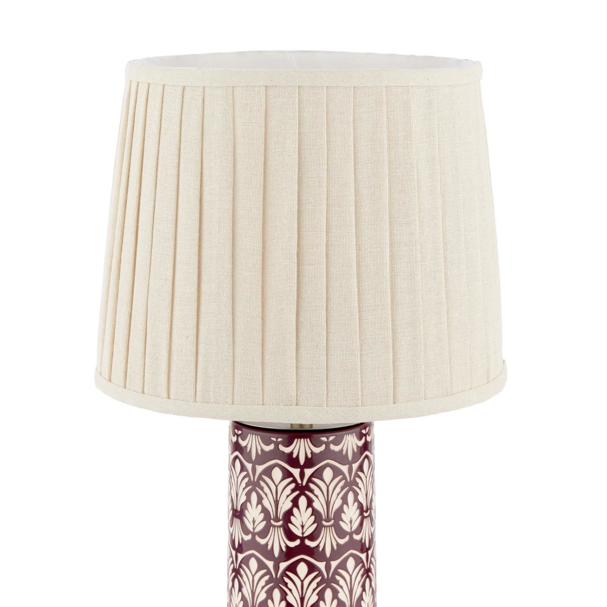 Laura Ashley Medlock Table Lamp Purple Ceramic and Antique Brass With Shade LA3756732-Q