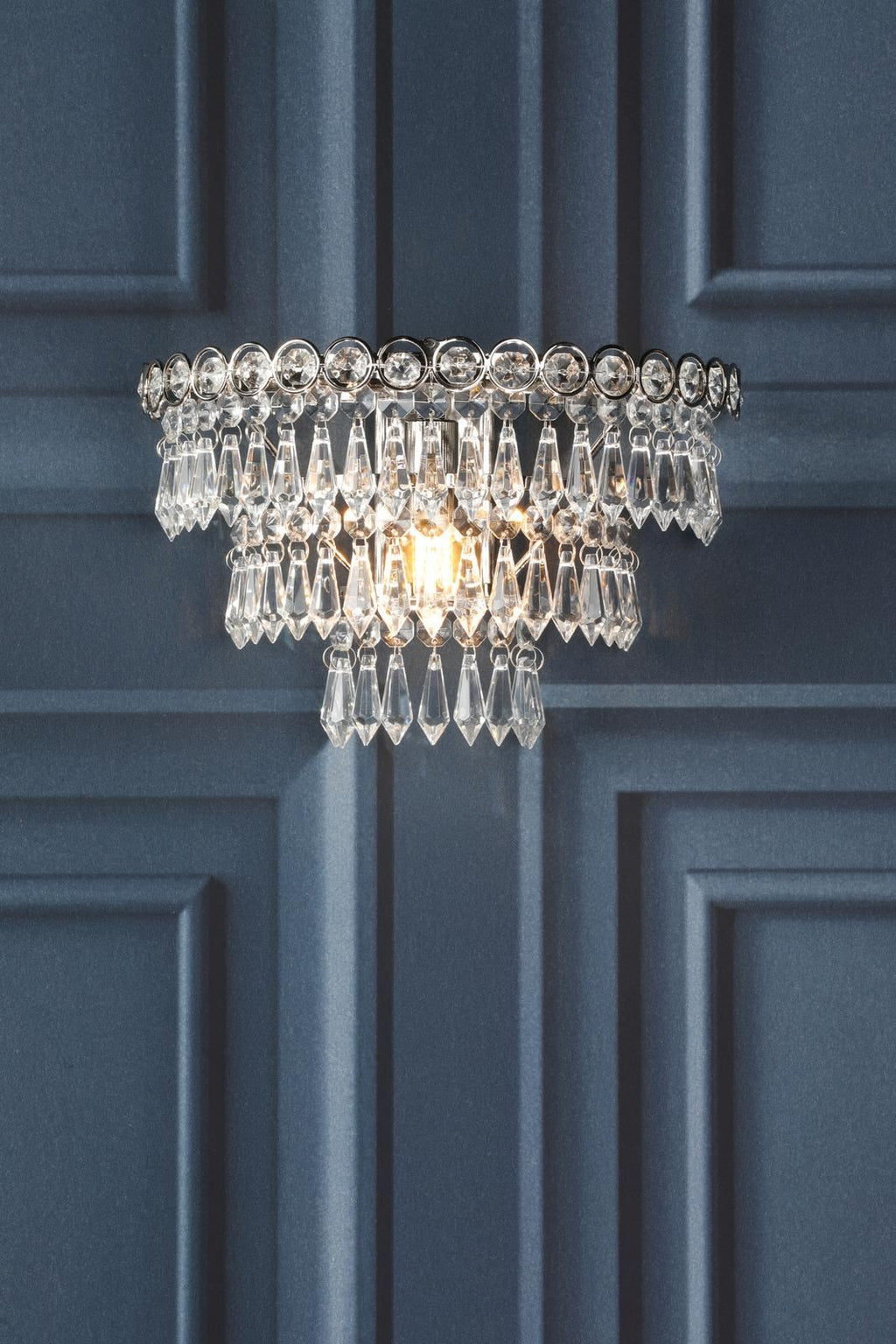 Laura Ashley Enid Wall Light Faceted Glass and Polished Nickel LA3727749-Q