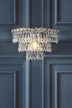 Laura Ashley Enid Wall Light Faceted Glass and Polished Nickel LA3727749-Q