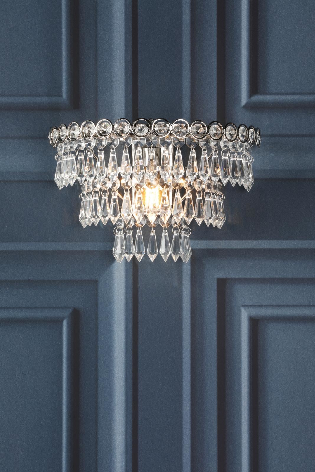 Laura Ashley Enid Wall Light Faceted Glass and Polished Nickel LA3727749-Q