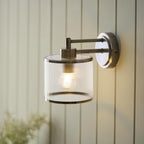 Ridgeton Single Wall Light In Antique Brass With Ribbed Glass 120144