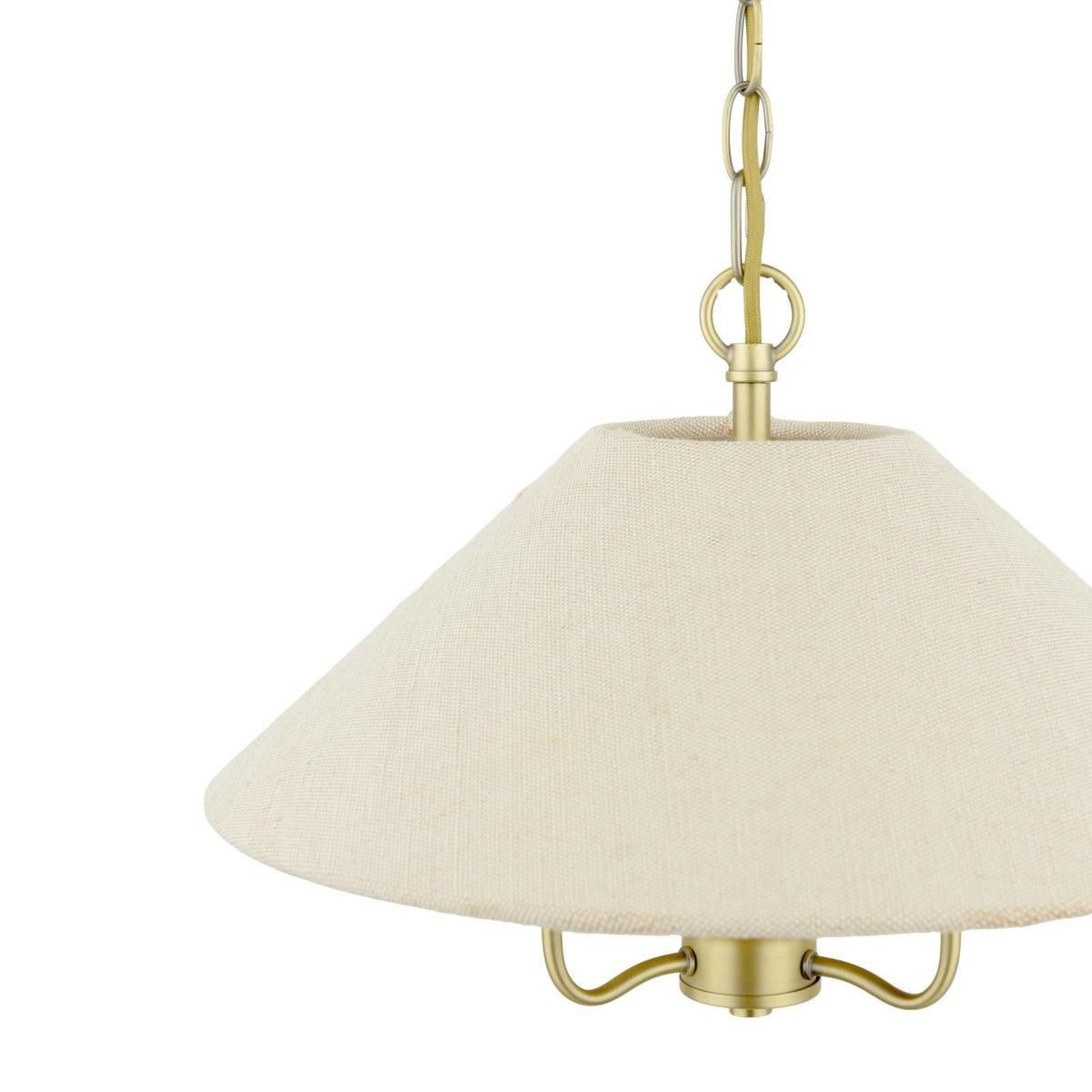 Laura Ashley Harland 3 Light Pendant Matt Antique Brass With Shade LA3756724-Q