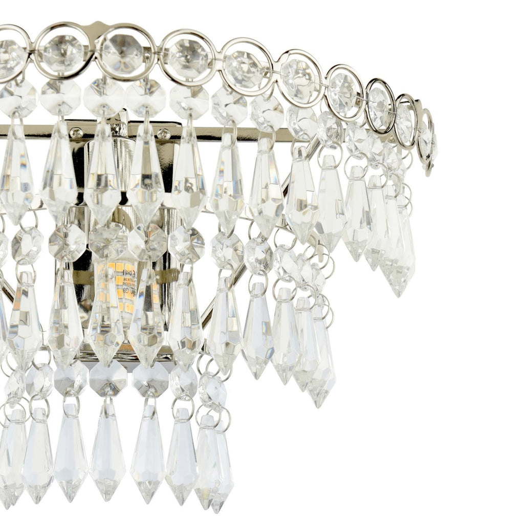 Laura Ashley Enid Wall Light Faceted Glass and Polished Nickel LA3727749-Q