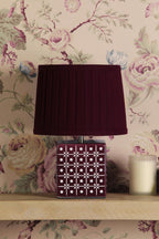 Laura Ashley Claudina Table Lamp Purple Ceramic and Antique Brass With Shade LA3756670-Q