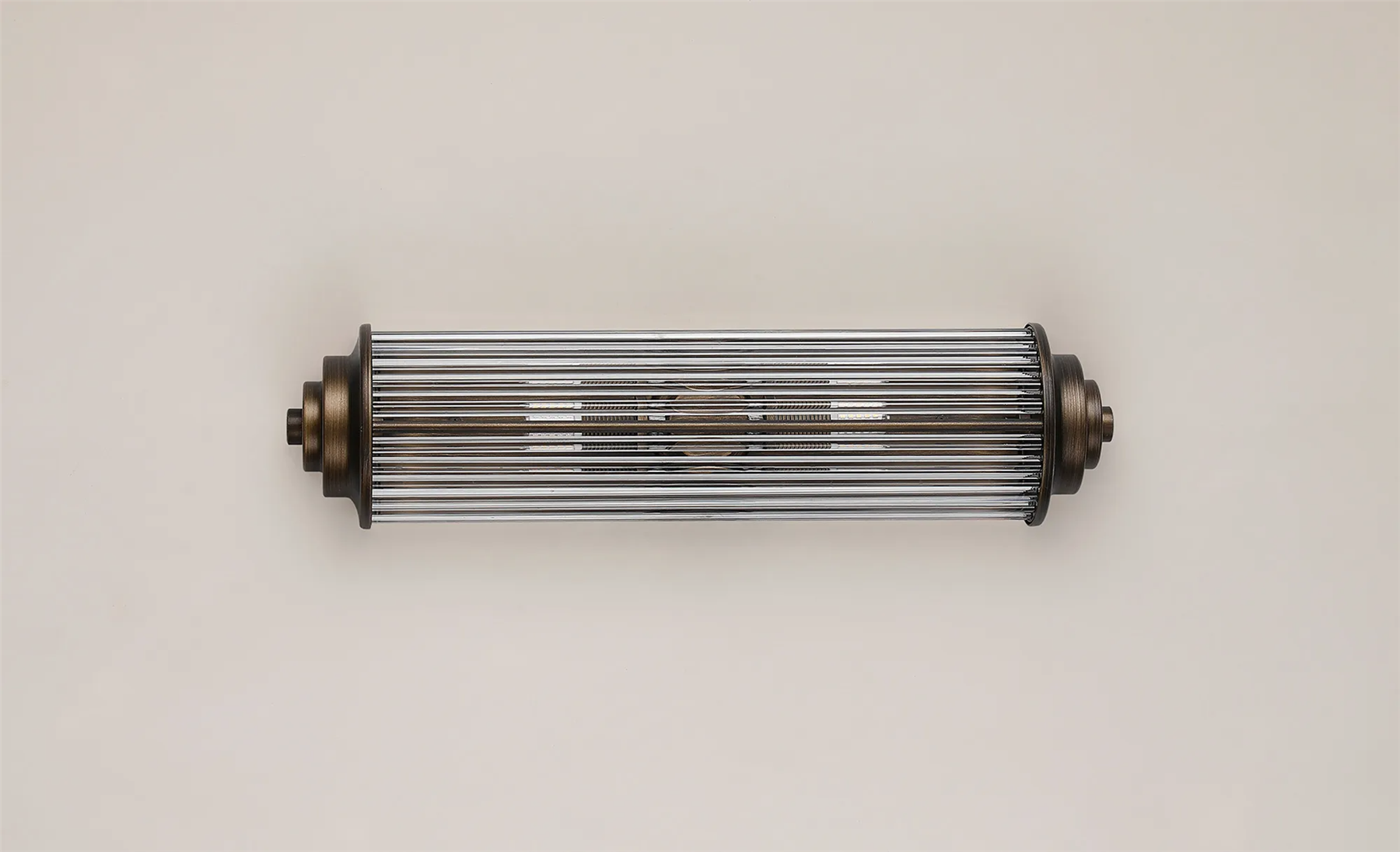 Pillar 2 Light Bathroom Wall Light In Bronze And Clear Glass Rods IP44 G9