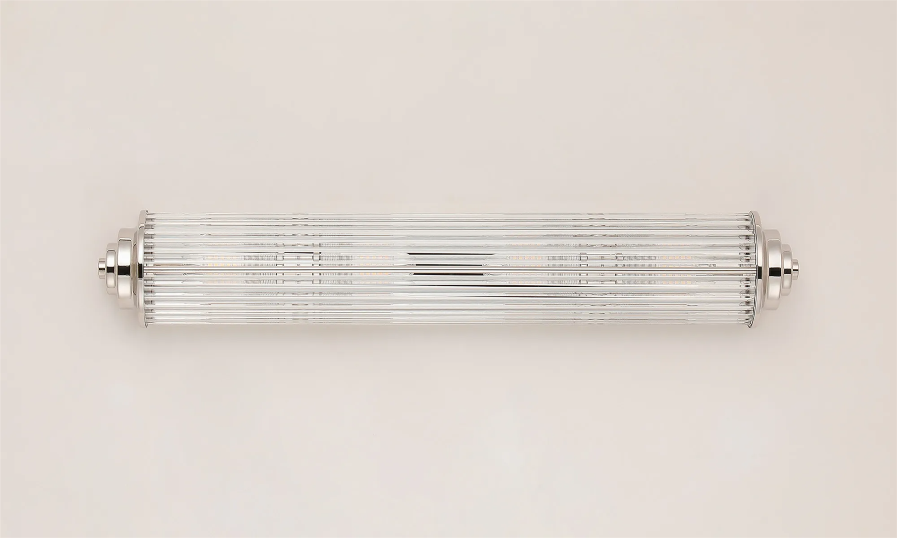 Pillar 4 Light Bathroom Wall Light In Polished Nickel And Clear Glass Rods IP44 G9