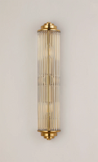 Pillar 2 Light Bathroom Wall Light In Gold And Clear Glass Rods IP44 E14