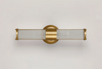 Pillar Up And Down 2 Light Bathroom Wall Light In Gold And Clear Glass Rods IP44 E14