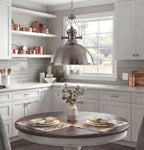 Albion Industrial Ceiling Pendant Light In Brushed Steel Finish 5909BS