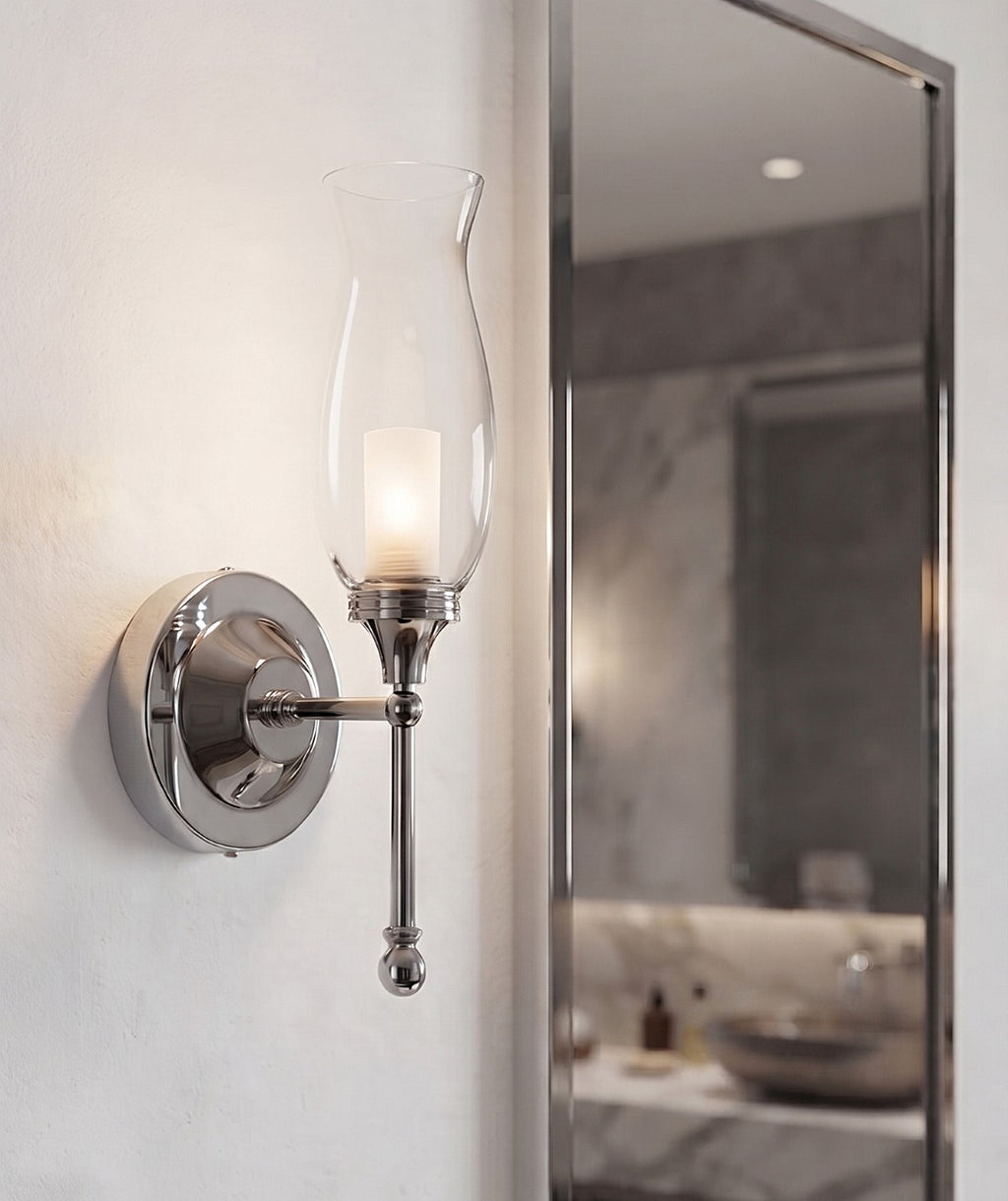 Aston Bathroom Wall Light In Chrome Finish With Clear Glass Shade 5930CH