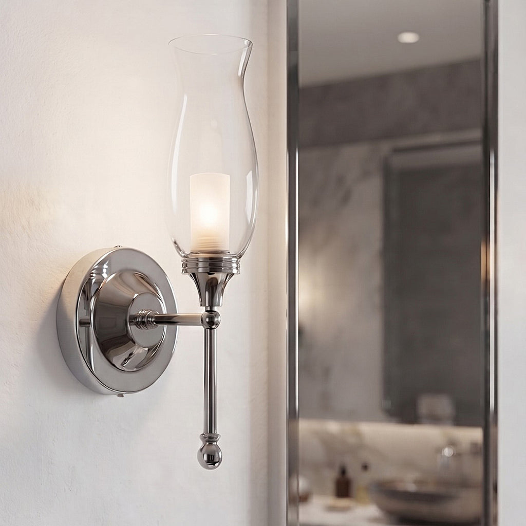 Aston Bathroom Wall Light In Chrome Finish With Clear Glass Shade 5930CH