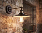 Ashby Industrial Wall Light In Black And Antique Brass Finish 5933BK