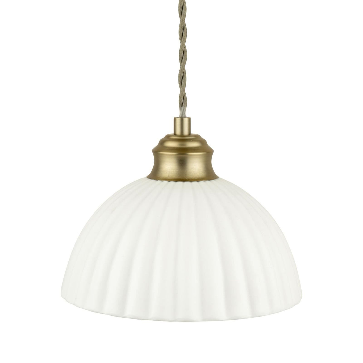 Laura Ashley Durford 3 Light Bar Pendant Matt Antique Brass and White Ceramic LA3756727-Q