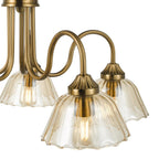 Erika 5 Light Pendant Antique Bronze and Amber Glass ERI0563