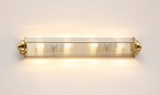 Pillar 4 Light Bathroom Wall Light In Gold And Clear Glass Rods IP44 G9