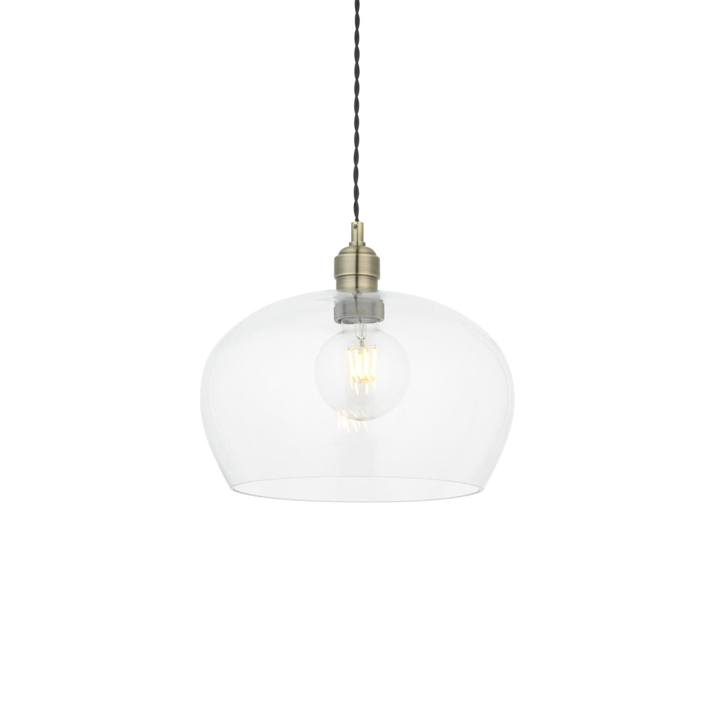 Camden Medium Shallow Ceiling Pendnat Light In Antique Brass Finish 100948