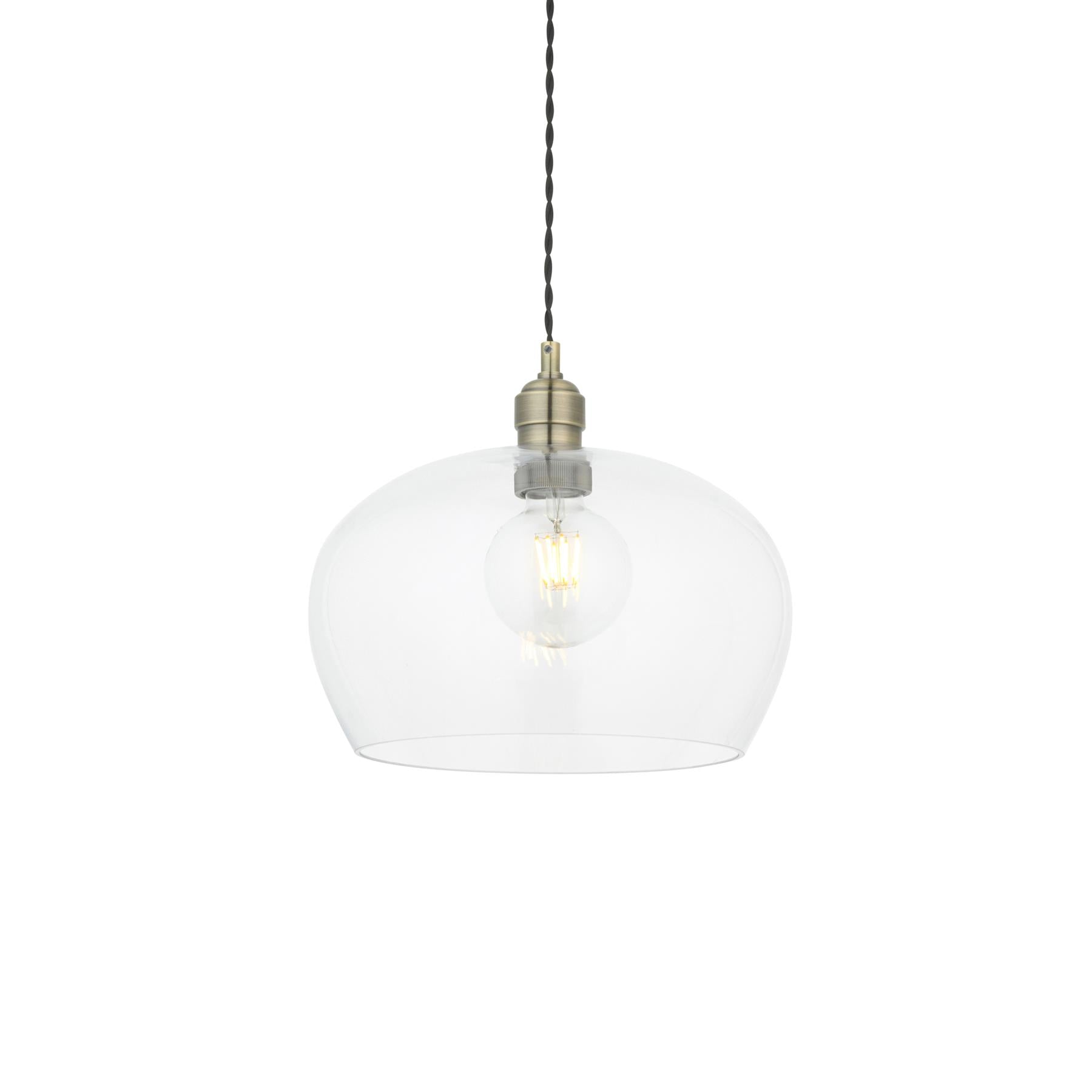 Camden Medium Shallow Ceiling Pendnat Light In Antique Brass Finish 100948
