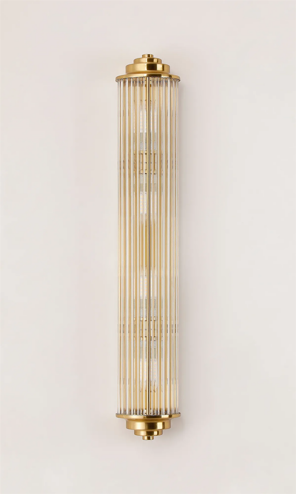 Pillar 4 Light Bathroom Wall Light In Gold And Clear Glass Rods IP44 G9