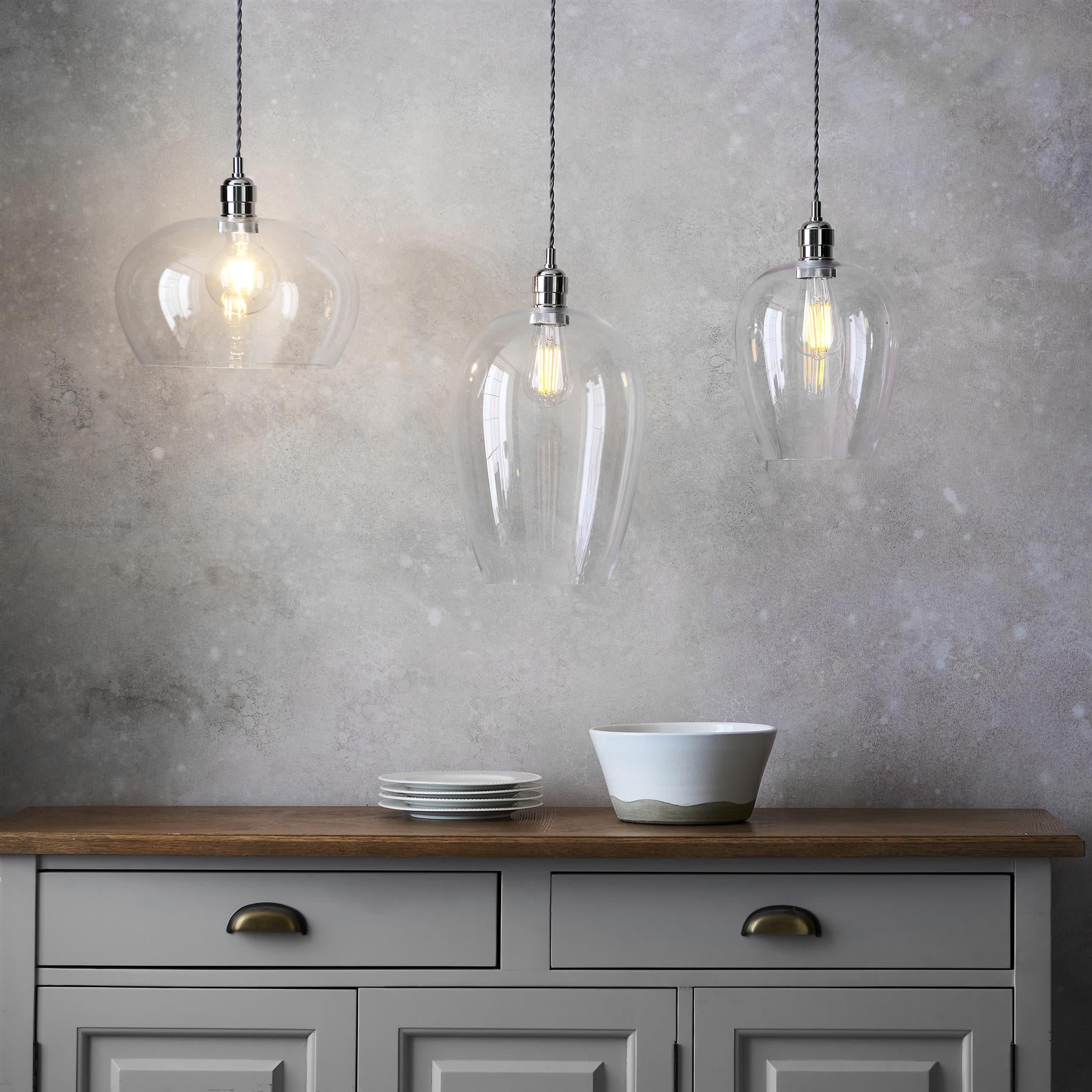 Camden Small Ceiling pendnat Light In Bright Nickel Finish 100657