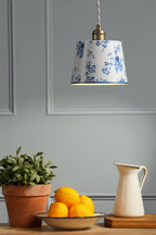 Laura Ashley China Rose Pendant Matt Blue and Matt Antique Brass LA3756728-Q
