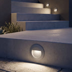 Round Outdoor LED Wall And Step Light In Stainless Steel 6080