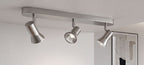 Magnum 3 Light Ceiling Bar Spotlight In Brushed Steel Finish 6092