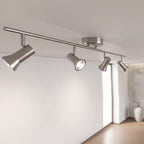 Magnum 4 Light Ceiling Bar Spotlight In Brushed Steel Finish 6094