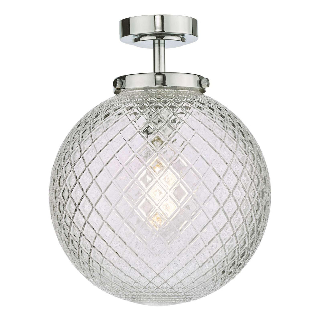 Dar Wayne Semi Flush Ceiling Light In Polished Chrome Finish WAY0150