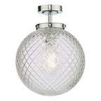 Dar Wayne Semi Flush Ceiling Light In Polished Chrome Finish WAY0150