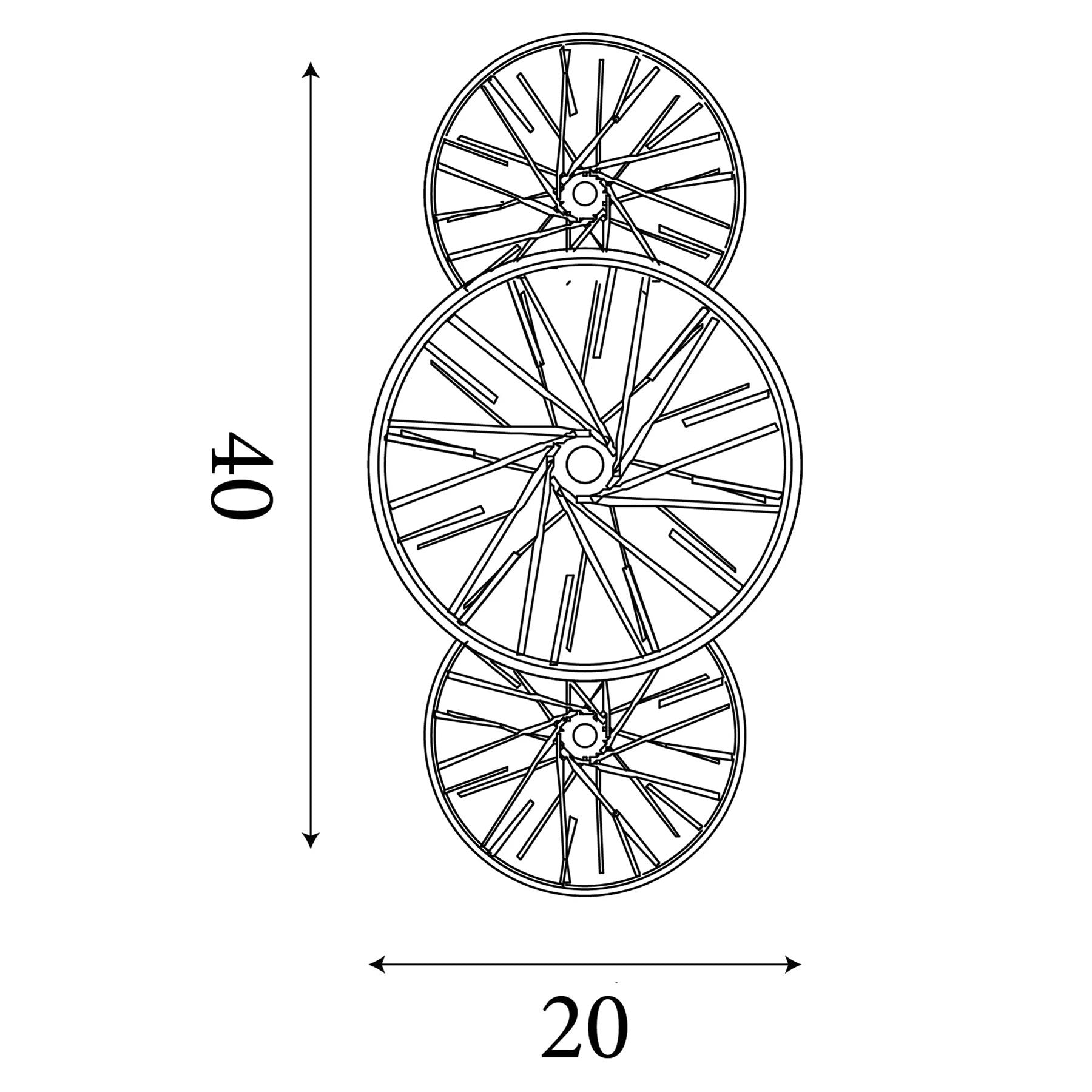 Wagon Wheel 6 Light Wall Or Flush Ceiling Light In Bronze Finish With Amber Glass 88210-6BZ