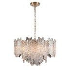 Franklite Icicle 10 Light Ceiling Pendant Light In Aged Brass With Ice Shaped Glass FL2454-10