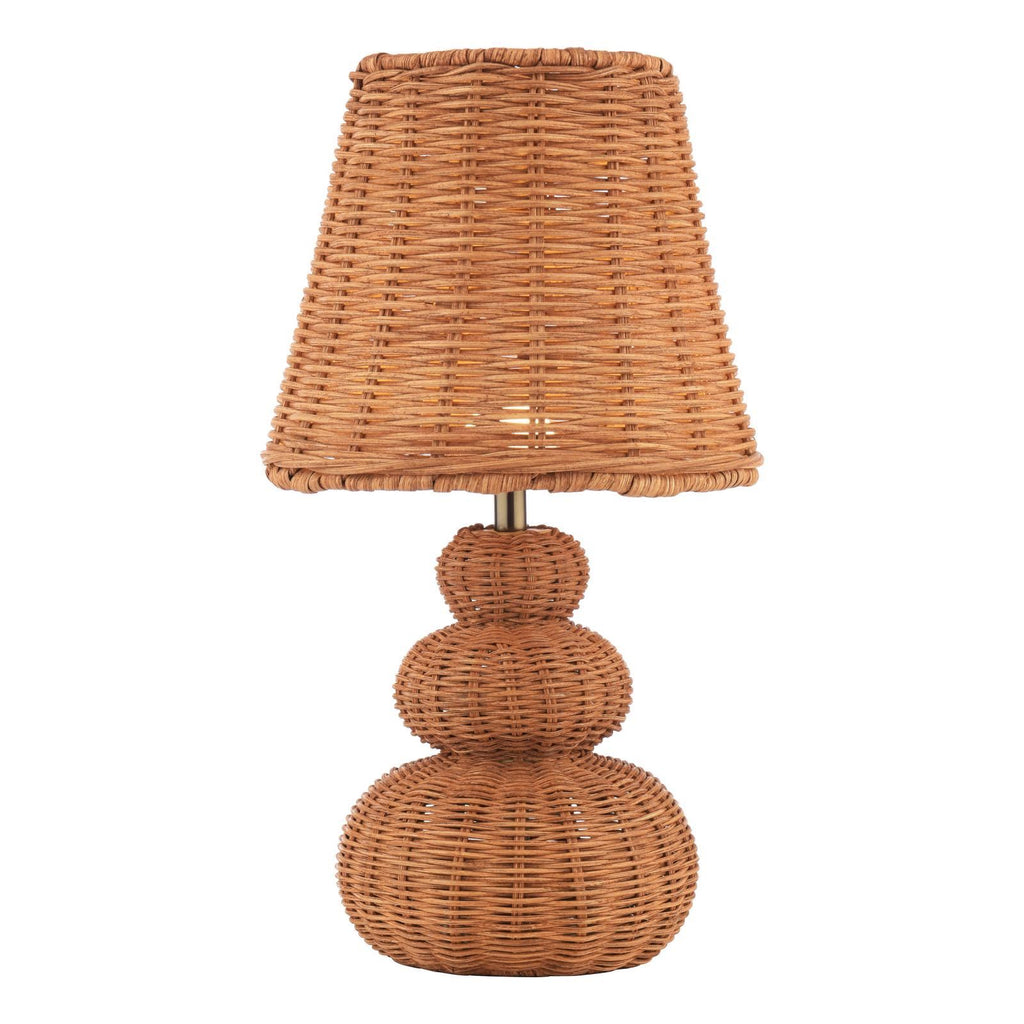 Laura Ashley Hasfield Rechargeable Table Lamp Natural Rattan With Shade LED LA3756748-Q