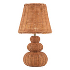 Laura Ashley Hasfield Rechargeable Table Lamp Natural Rattan With Shade LED LA3756748-Q