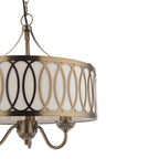 Laura Ashley Allerford 3 Light Pendant Satin Bronze and Taupe LA3756646-Q