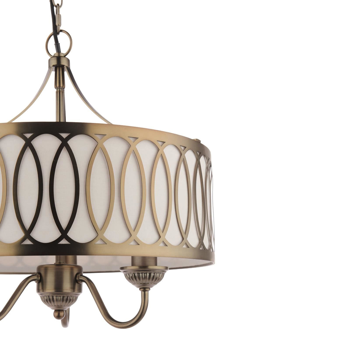 Laura Ashley Allerford 3 Light Pendant Satin Bronze and Taupe LA3756646-Q