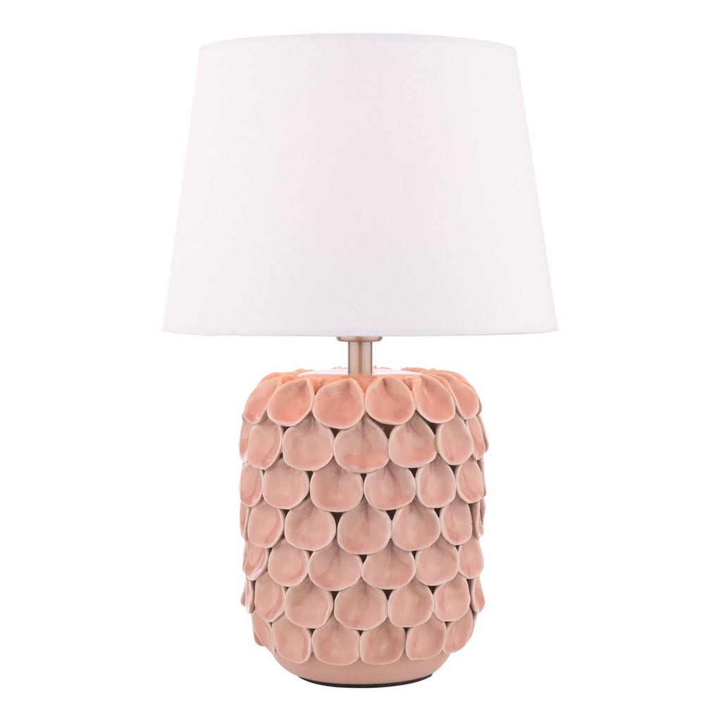 Laura Ashley Marwick Table Lamp Pink Ceramic and Brushed Silver With Shade LA3756678-Q