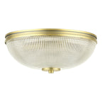 Laura Ashley Langdon 2 Light Bathroom Ceiling Light Matt Antique Brass and Textured Glass IP44 LA3756717-Q