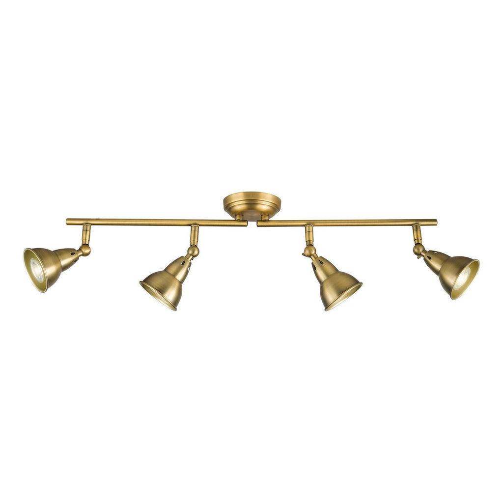 Nathaniel 4 Light Bar Spotlight In Aged Brass Finish NAT8442