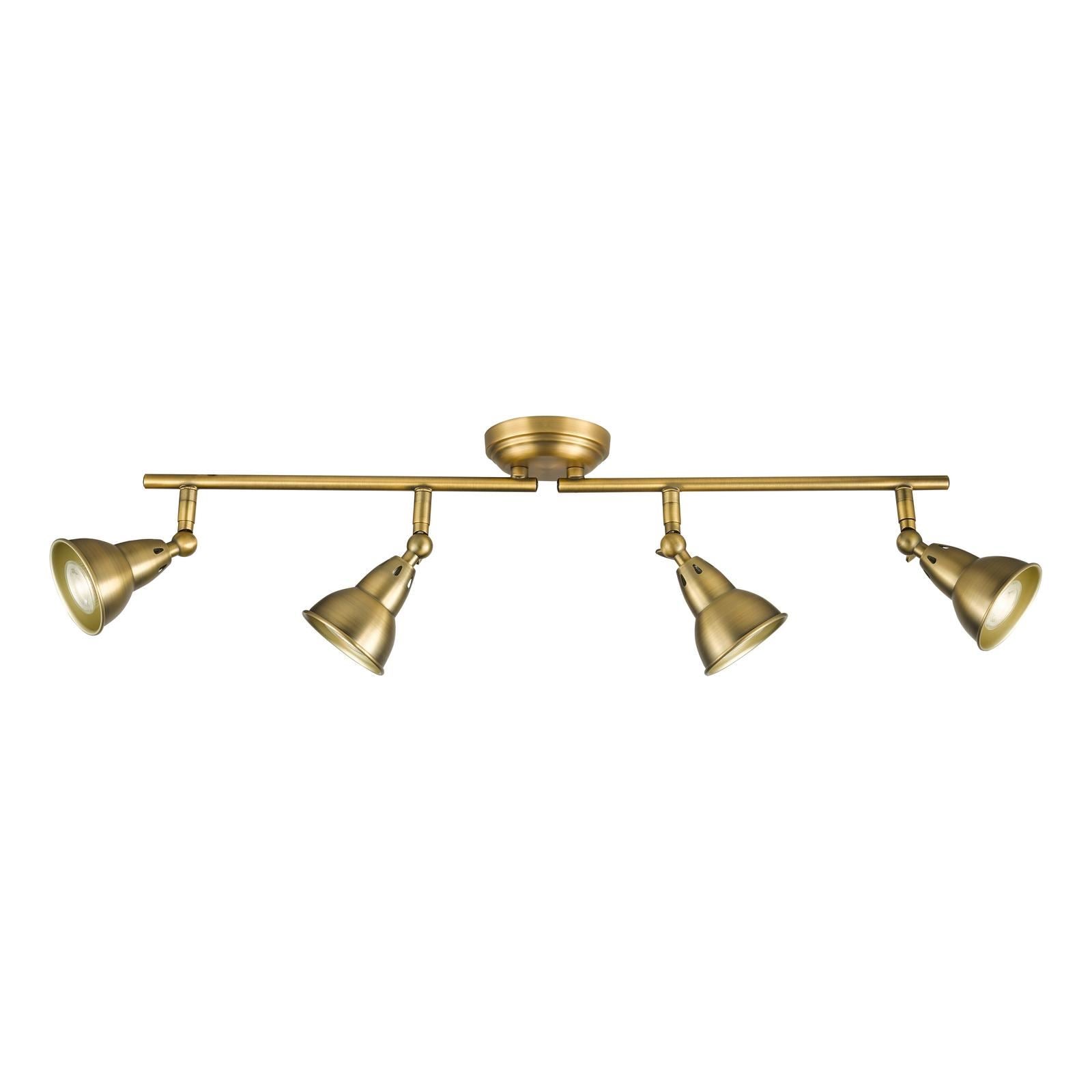 Nathaniel 4 Light Bar Spotlight In Aged Brass Finish NAT8442