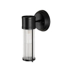Pillar 1 Light Bathroom Wall Light In Satin Black And Clear Glass Rods IP44 E14